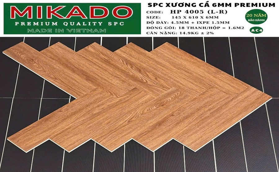 Sàn nhựa xương cá Mikado 6mm HP 4005